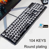 Steampunk Real Mechanical Keyboard Gaming Blue Wired